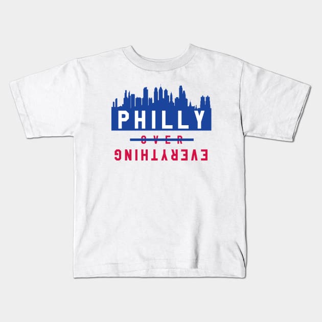 Philly over Everything - White/Blue Kids T-Shirt by KFig21